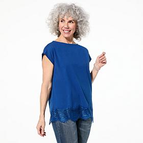 TWRHLL by Christie Brinkley Lace Dolman Tee
