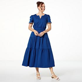 TWRHLL by Christie Brinkley Multi-Tier Maxi Dress