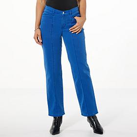 TWRHLL by Christie Brinkley Relaxed Seamed Straight Leg Ankle Jean