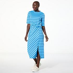 TWRHLL by Christie Brinkley Twist Waist Ponte Dress