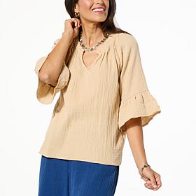 TWRHLL by Christie Brinkley V-neck Pullover Blouse