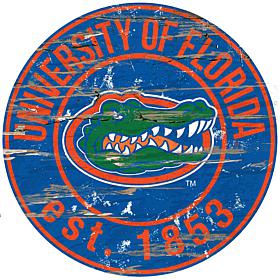 University of Florida Distressed Round Sign