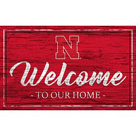 University of Nebraska Team Color Welcome Sign - 11x19"