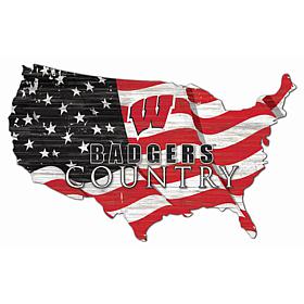 University of Wisconsin USA Shape Flag Cutout