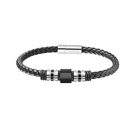 Van Heusen Men's Braided Leather Bracelet with Ornaments