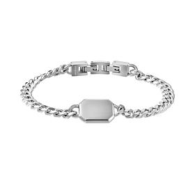 Van Heusen Men's Stainless Steel Curban Link Chain Tag Bracelet
