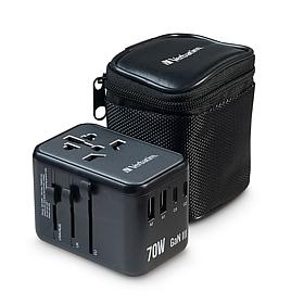 Verbatim UTA-09 Gan III Universal Travel Adapter 70W – USB-C, USB-A