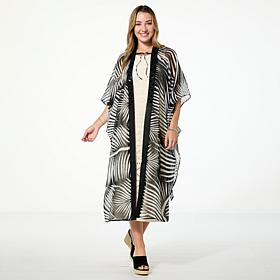 Vince Camuto Jewel Print Open Front Duster