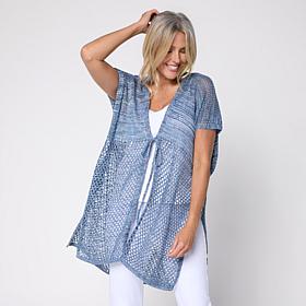 Vince Camuto Marled Knit Tie-Front Ruana