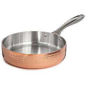 Vintage Hammered Tri-Ply Copper Deep Skillet 9.5"