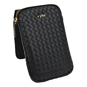 VYBZ Luxe Basketweave Faux Leather Magnetic Pocket Pal Pouch