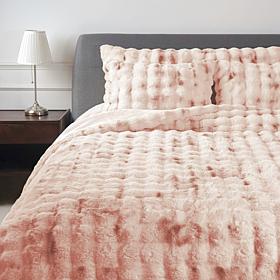 Warm & Cozy Faux Fur Bubble Comforter Set
