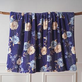 Warm & Cozy Floral Print Luxury Faux Fur Throw