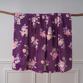 Warm & Cozy Floral Print Luxury Faux Fur Throw