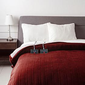 Warm & Cozy Plush to Sherpa Heated Blanket - Queen
