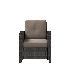 Well Traveled Living Miles Club Chair In Mocha Wicker