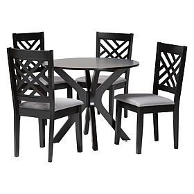 Wholesale Interiors Baxton Studio Norah Modern Fabric Wood Dining Set