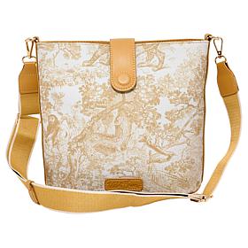 Wildflower Parisian Toile Bucket Crossbody Bag