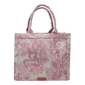 Wildflower Parisian Toile Print Tote with Coin Purse Set