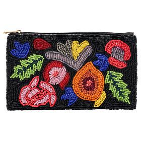 Wildflower San Tropez Beaded Cosmetic Coin Pouch