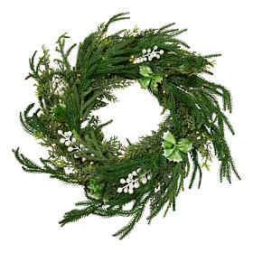 Winter Lane 26" Illuminated Holiday Wreath with Remote