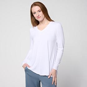 WynneCollection Long-Sleeve Jersey Knit V-Neck Top