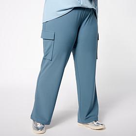 WynneCollection Luxe Crepe Clean Cargo Straight Pant