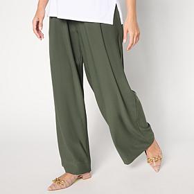 WynneCollection Luxe Crepe Soft Suiting Wide Leg Pant