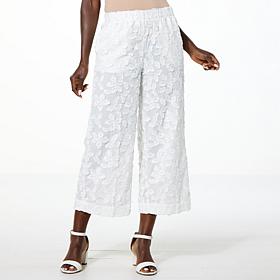 WynneCollection Novelty Clip Floral Jacquard Pant