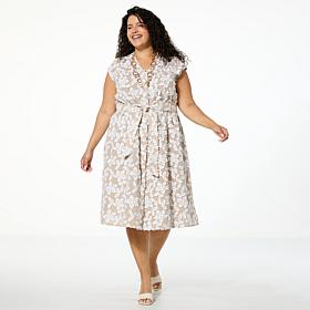 WynneCollection Novelty Clip Jacquard Sleeveless Dress