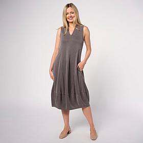 WynneCollection Sueded Jersey Sleeveless Balloon Dress