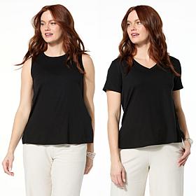 WynneLayers 2-pack Micro-Rib Tee & Tank Set