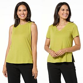 WynneLayers 2-pack Micro-Rib Tee & Tank Set