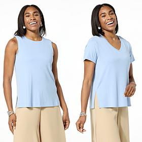 WynneLayers 2-pack Micro-Rib Tee & Tank Set