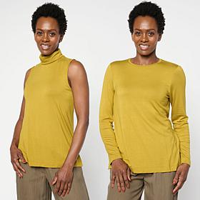 WynneLayers 2-pack Turtleneck Tank and Long-Sleeve Tee