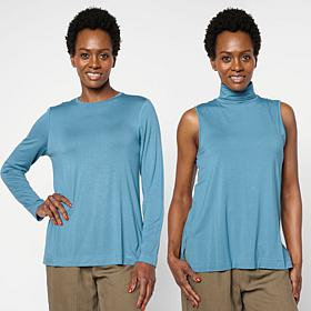 WynneLayers 2-pack Turtleneck Tank and Long-Sleeve Tee