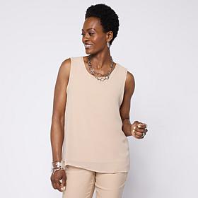 WynneLayers Chiffon and Rayon-Spandex Knit 2-pack Tank Set