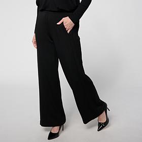 WynneLayers Cloud Knit Pin Tuck Front Wide Leg Pant