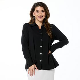 WynneLayers Double Collar Grommet Closure Shirt
