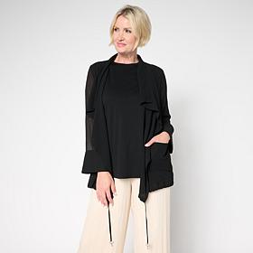 WynneLayers Drape-Front Chiffon Jacket