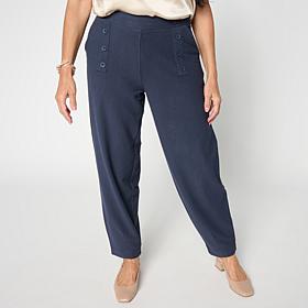 WynneLayers Essential Crepe Knit Lantern Hem Ankle Pant