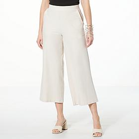 WynneLayers Essential Crepe Knit Wide-Leg Cropped Pant