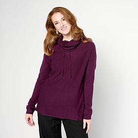 WynneLayers Kiss of Cashmere Drawstring Cowl Neck Sweater