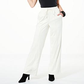 WynneLayers Microsuede Straight Leg Pant
