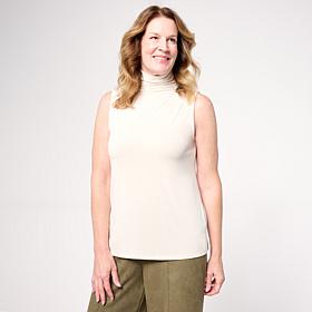 WynneLayers Peached Jersey Funnel Neck Sleeveless Top