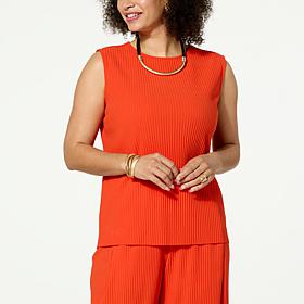 WynneLayers Pleated Knit Sleeveless Top