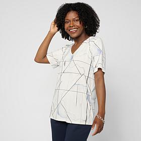 WynneLayers Print or Solid Rayon Spandex V-Neck Tee Shirt