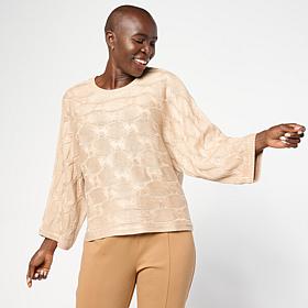 WynneLayers Shimmery Cable Sweater