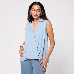WynneLayers Sleeveless Collared Twist Top