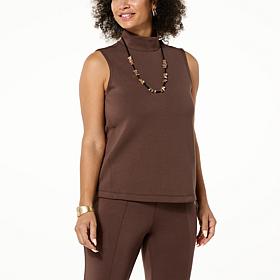 WynneLayers Smooth Operator Knit Mock-Neck Sleeveless Top
